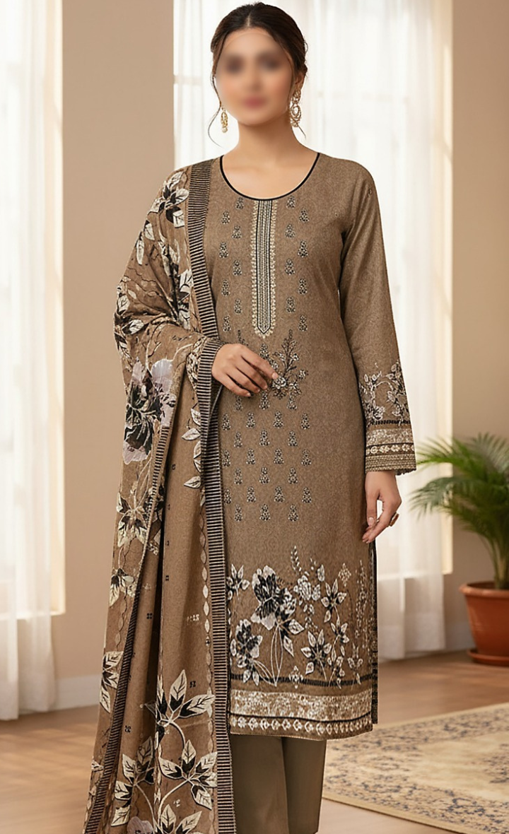 3PC EMBROIDED SHAMRAY