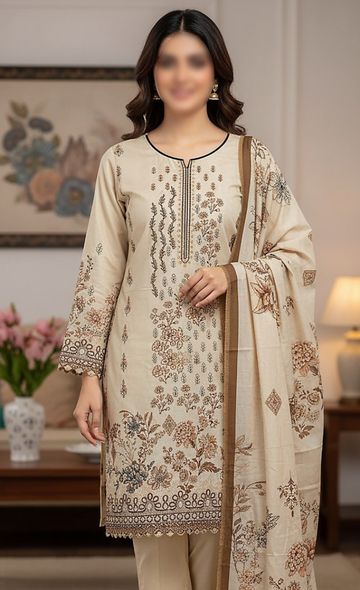 3PC EMBROIDED SHAMRAY