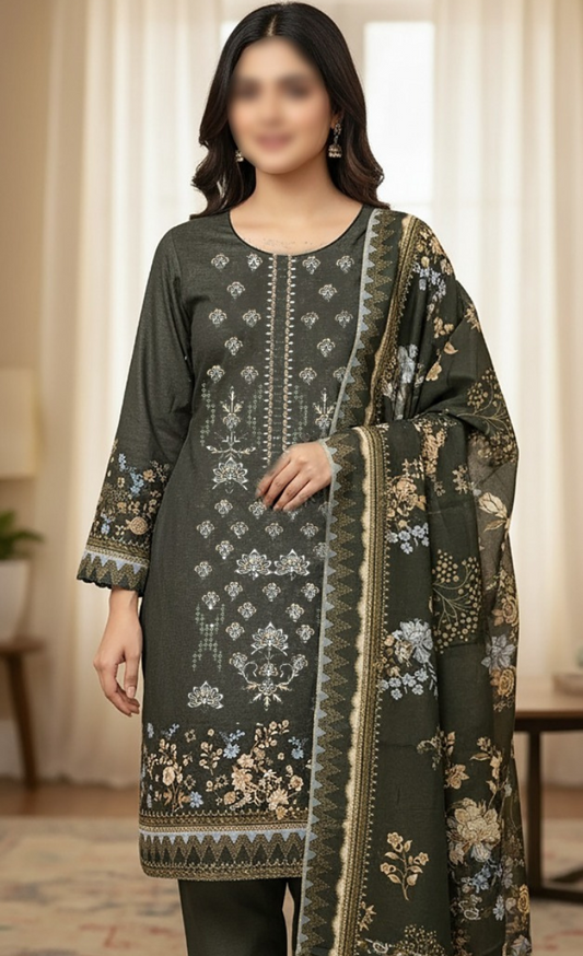 3PC EMBROIDED SHAMRAY