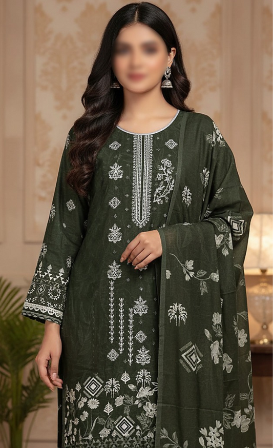 3PC EMBROIDED SHAMRAY