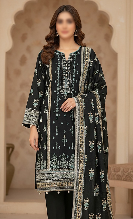 3PC EMBROIDED SHAMRAY