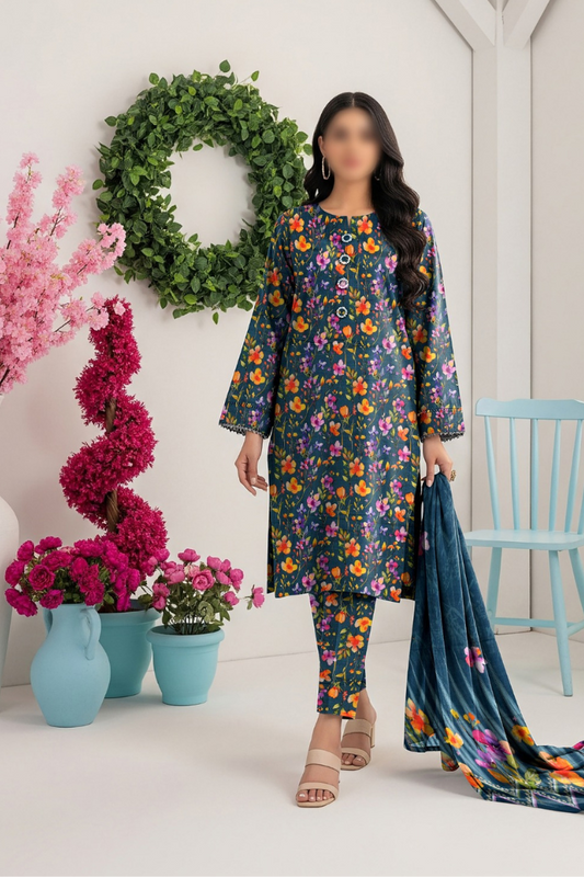 3PC PRINTED KHADDAR