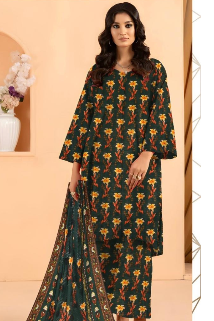 3PC PRINTED KHADDAR
