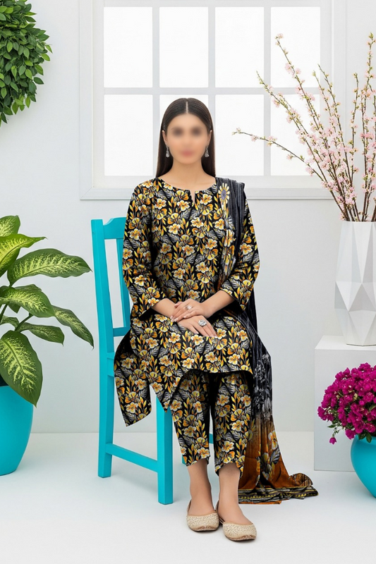 3PC PRINTED KHADDAR