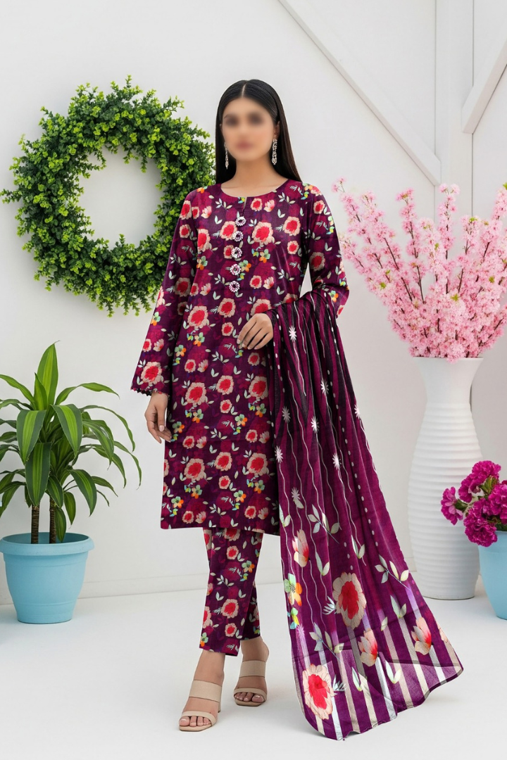 3PC PRINTED KHADDAR
