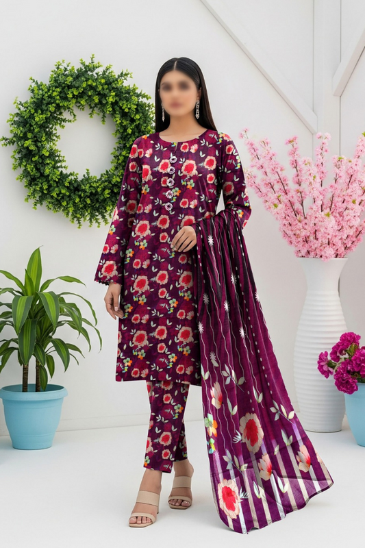 3PC PRINTED KHADDAR