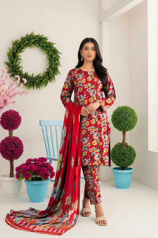 3PC PRINTED KHADDAR
