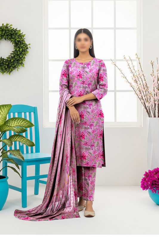 3PC PRINTED KHADDAR