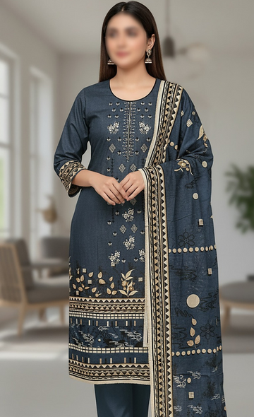 3PC EMBROIDED SHAMRAY