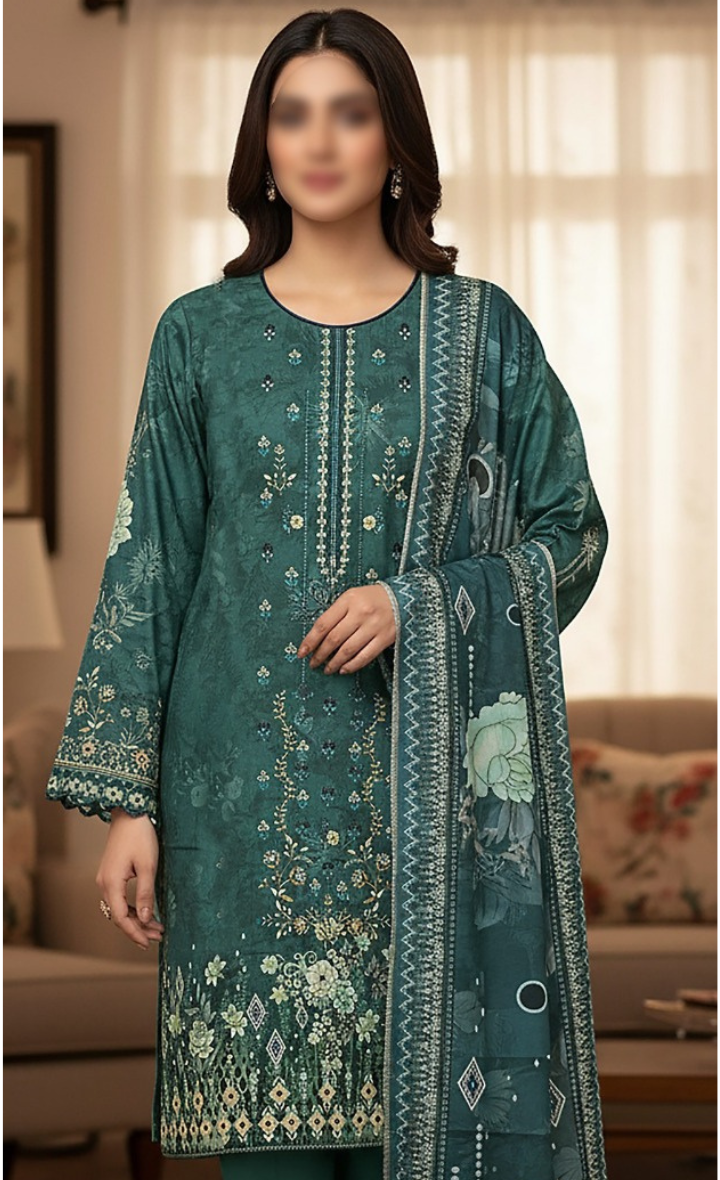 3PC EMBROIDED SHAMRAY