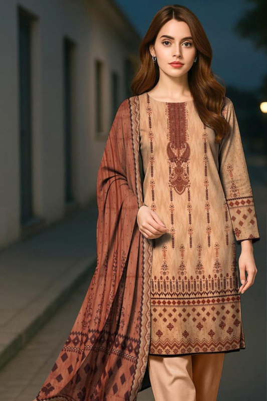 3PC PRINTED LAWN