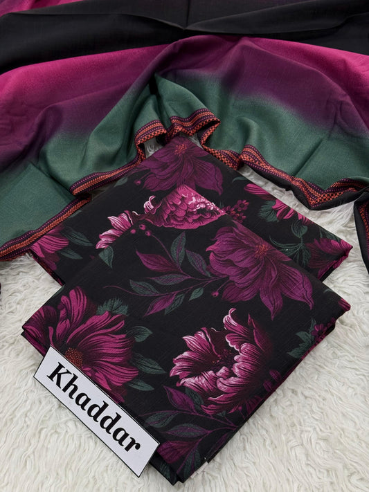 3PC PRINTED KHADDAR