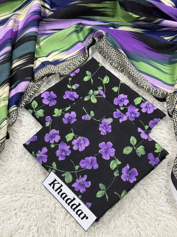 3PC PRINTED KHADDAR
